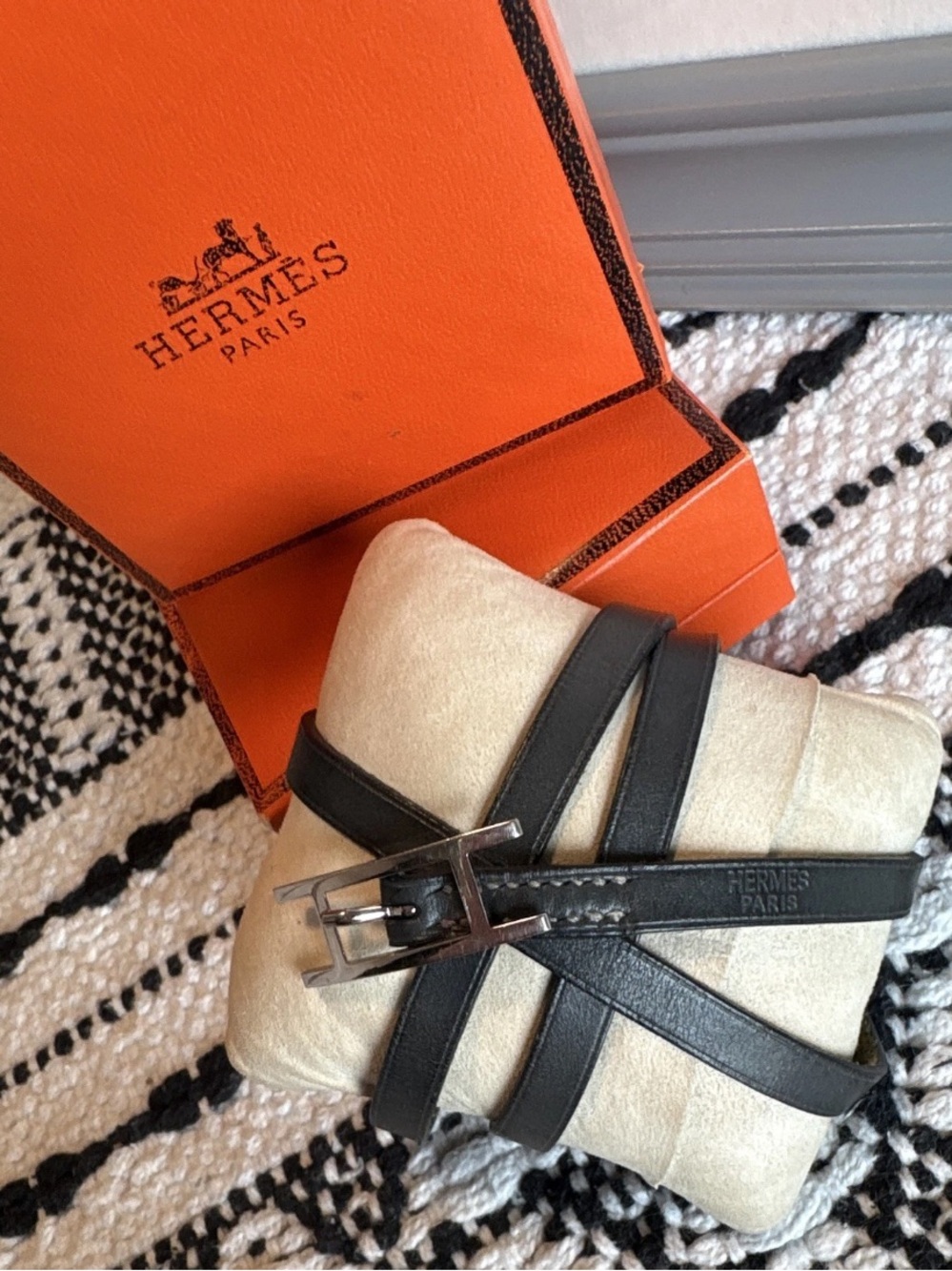 Authentic HERMES Hapi Leather Wrap Bracelet